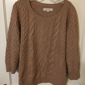 Camel cable knit sweater